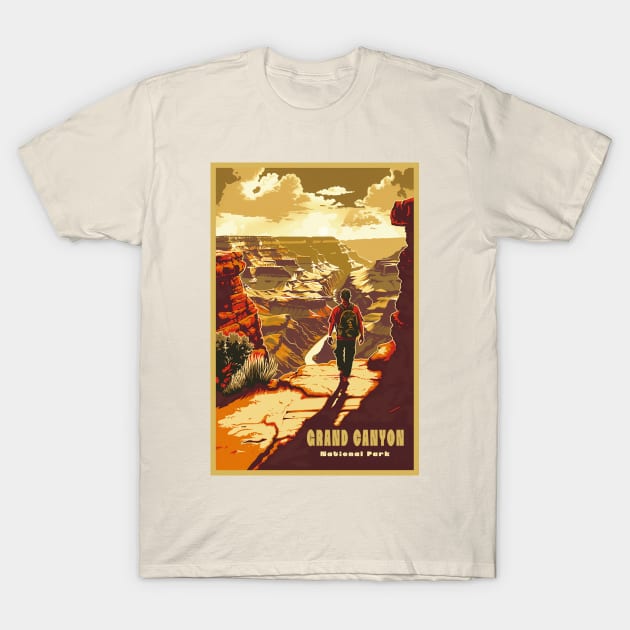 Grand Canyon National Park Vintage Travel Poster T-Shirt by GreenMary Design